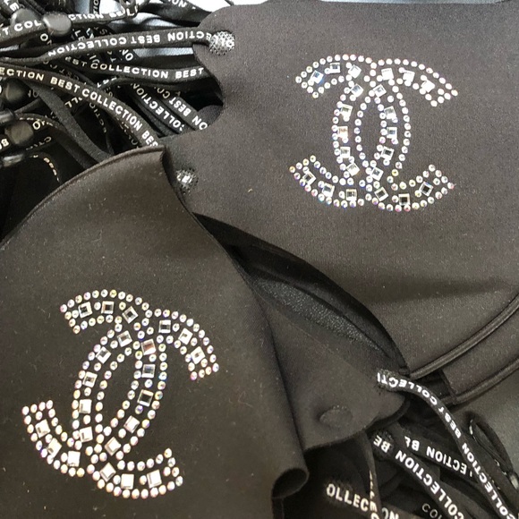 Accessories - Rhinestone Designer inspired face mask.